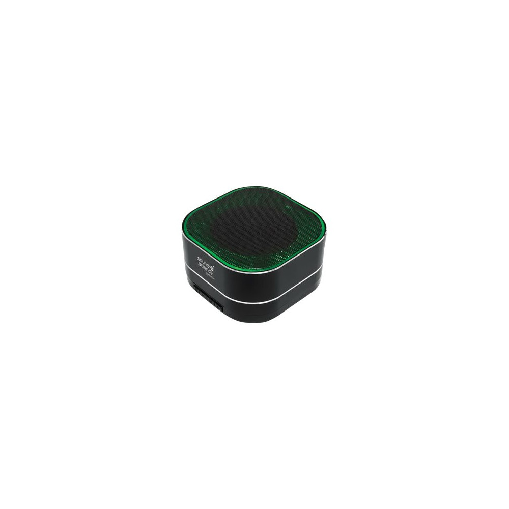 Produktbild för Manhattan Sound Science Metallic Bluetooth Speaker (Clearance Pricing), Microphone, FM Radio, Decent Sound Output (3W), 6 hour Playback time, Integrated Controls, Range 10m, microSD card reader, Aux 3.5mm, USB-A charging cable incl, Black, Bluetooth 5.0, 