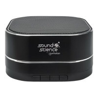 Produktbild för Manhattan Sound Science Metallic Bluetooth Speaker (Clearance Pricing), Microphone, FM Radio, Decent Sound Output (3W), 6 hour Playback time, Integrated Controls, Range 10m, microSD card reader, Aux 3.5mm, USB-A charging cable incl, Black, Bluetooth 5.0, 