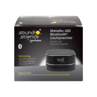 Produktbild för Manhattan Sound Science Metallic Bluetooth Speaker (Clearance Pricing), Microphone, FM Radio, Decent Sound Output (3W), 6 hour Playback time, Integrated Controls, Range 10m, microSD card reader, Aux 3.5mm, USB-A charging cable incl, Black, Bluetooth 5.0, 