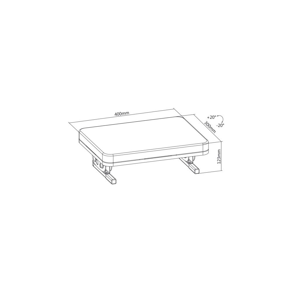 Produktbild för Maclean ergonomiskt fotstöd/benstöd med steglös vinkeljuster...
