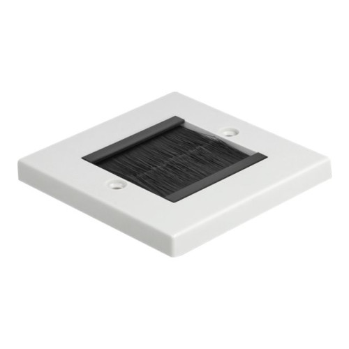 DeLOCK Delock Cable Management Cover 86 x 86 mm with black Brush Strips - cable management panel cover