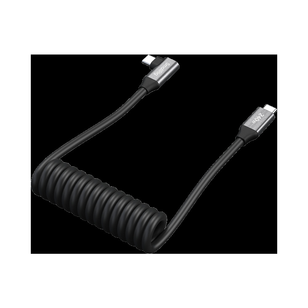 Produktbild för SmallRig 5730 USB-C Data Cable Coiled (Straight to Angled)