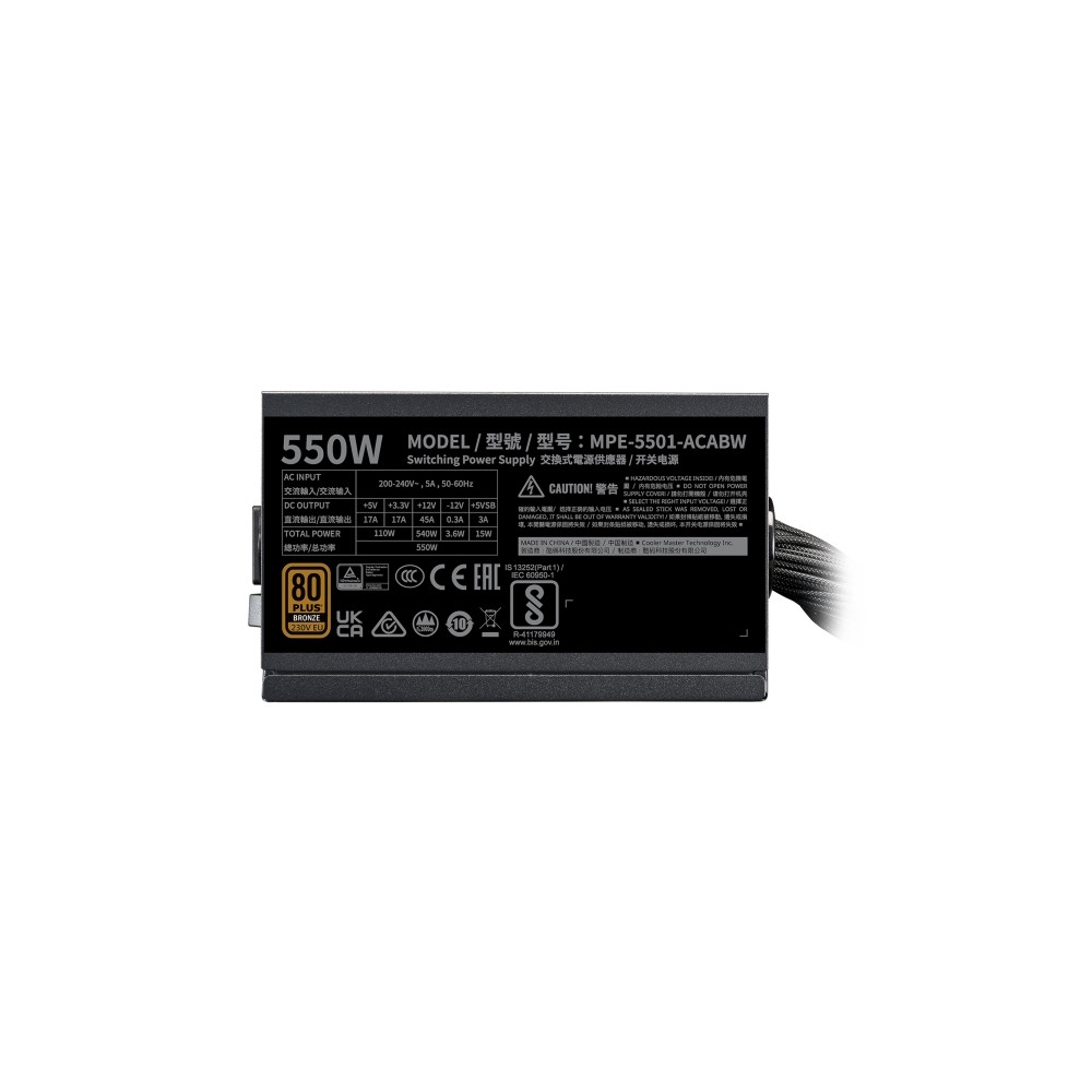 Produktbild för Cooler Master MWE Bronze V3 550 - nätaggregat - 550 Watt