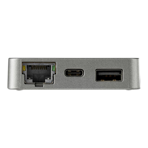 StarTech.com Startech USB-C-multiportadapter - USB 3.1 Gen 2 Type-C-mini dockningsstation - USB-C till 4K HDMI eller 1080p VGA-video - 10 Gbit/s USB-A USB-C, GbE - Bärbar resedocka för bärbar dator - Fungerar med Thunderbolt 3 - dockningsstation - USB-C - VGA, HDMI - 