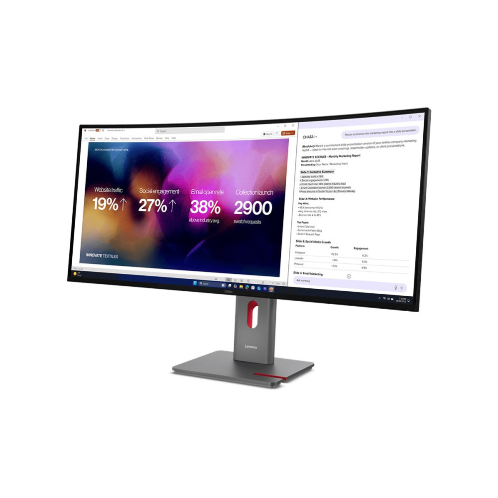Produktbild för Lenovo ThinkVision P40WD-40 - LED-skärm - böjd - 5K - 40" - HDR