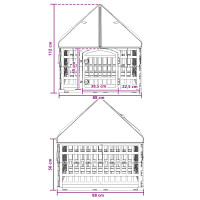 Produktbild för 4 Panel Hund Playpen med Tak 88 x 88 x 112 cm Plast Vit