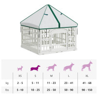 Produktbild för 4 Panel Hund Playpen med Tak 88 x 88 x 112 cm Plast Vit