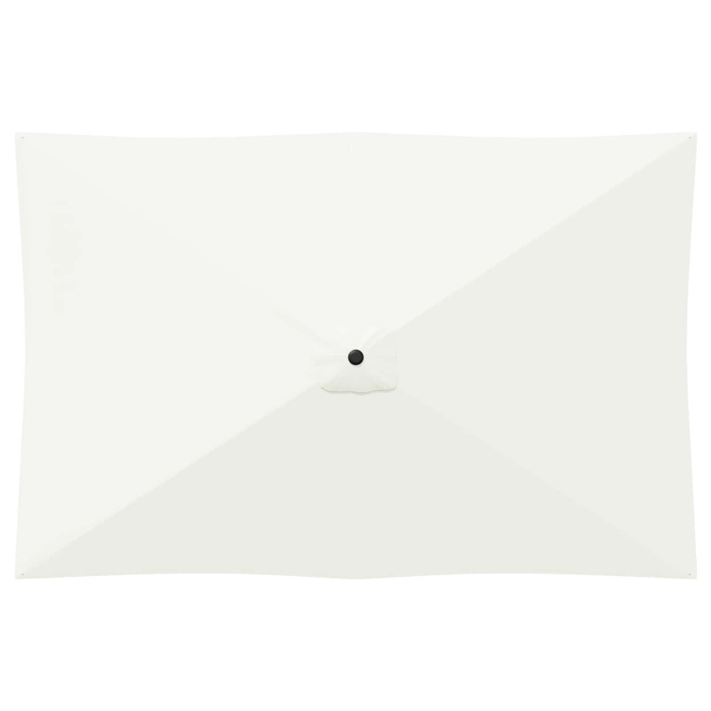 Produktbild för Trädgårdsparasol 200 x 300 cm Polyester Rektangulär Gräddvit
