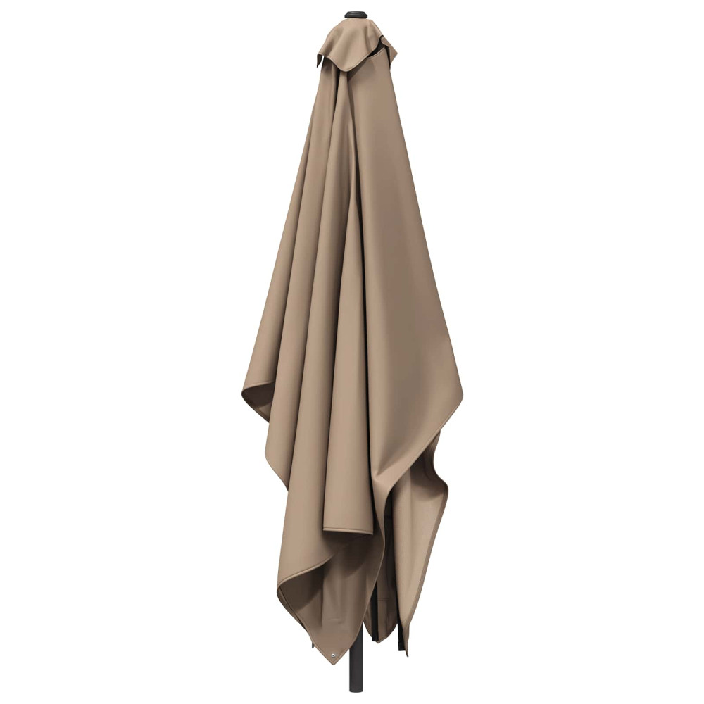 Produktbild för Trädgårdsparasol 200 x 300 cm Polyester Rektangulär Taupe