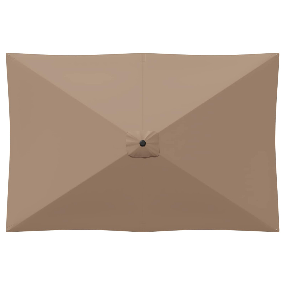Produktbild för Trädgårdsparasol 200 x 300 cm Polyester Rektangulär Taupe