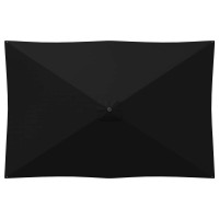 Produktbild för Trädgårdsparasol 200 x 300 cm Polyester Rektangulär Svart
