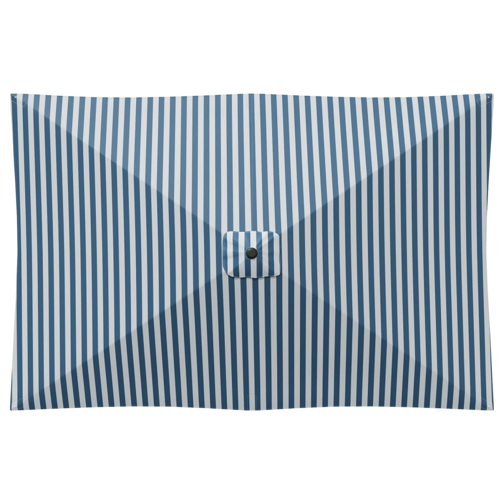 Produktbild för Trädgårdsparasol 200 x 300 cm Polyester Rektangulär Blå och Vit