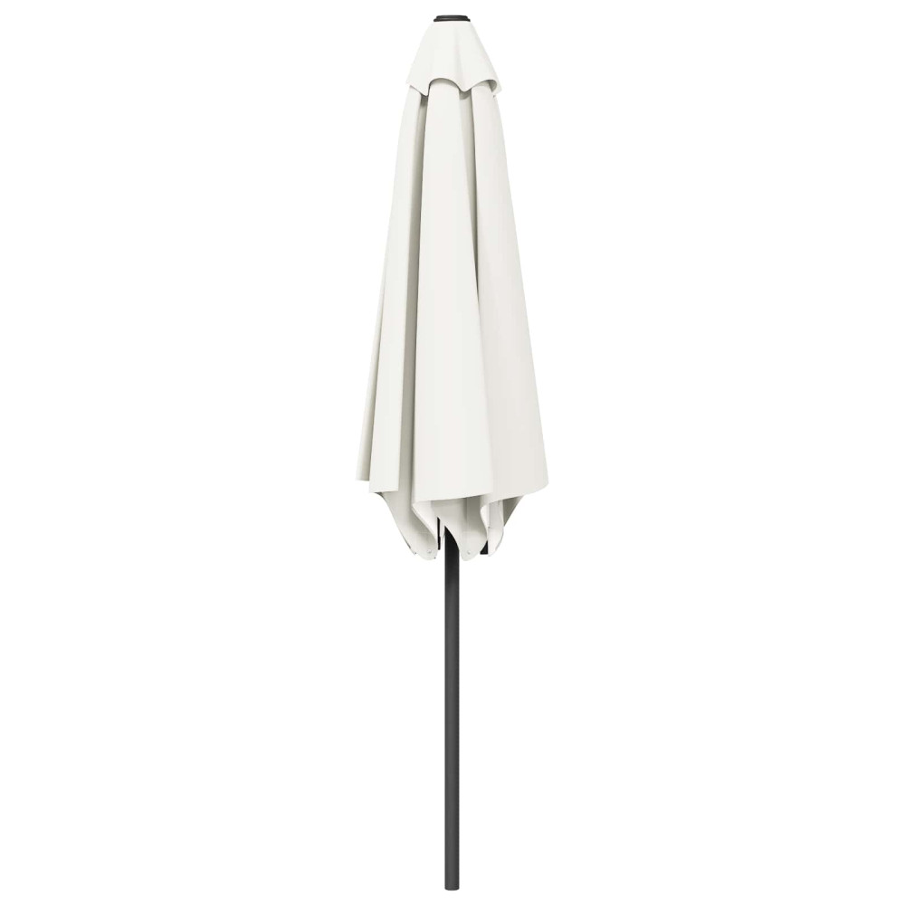 Produktbild för Trädgårdsparasol 230 x 230 cm Polyester Rektangulär Gräddvit