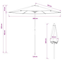 Produktbild för Trädgårdsparasol 230 x 230 cm Polyester Rektangulär Antracit