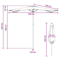 Produktbild för Trädgårdsparasol 270 x 270 cm Polyester Rektangulär Blå och Vit