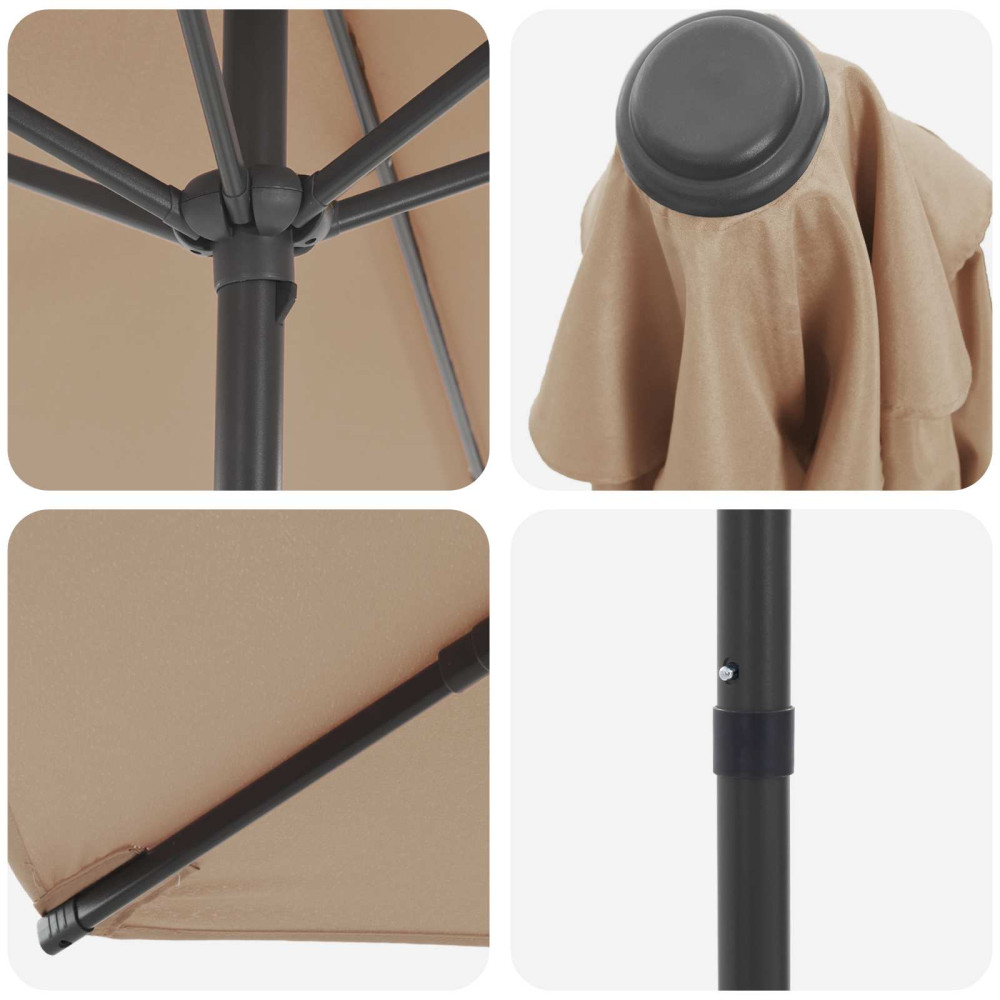Produktbild för Trädgårdsparasol 300 x 300 cm Polyester Rektangulär Taupe