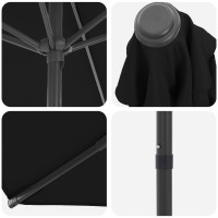 Produktbild för Trädgårdsparasol 300 x 300 cm Polyester Rektangulär Svart