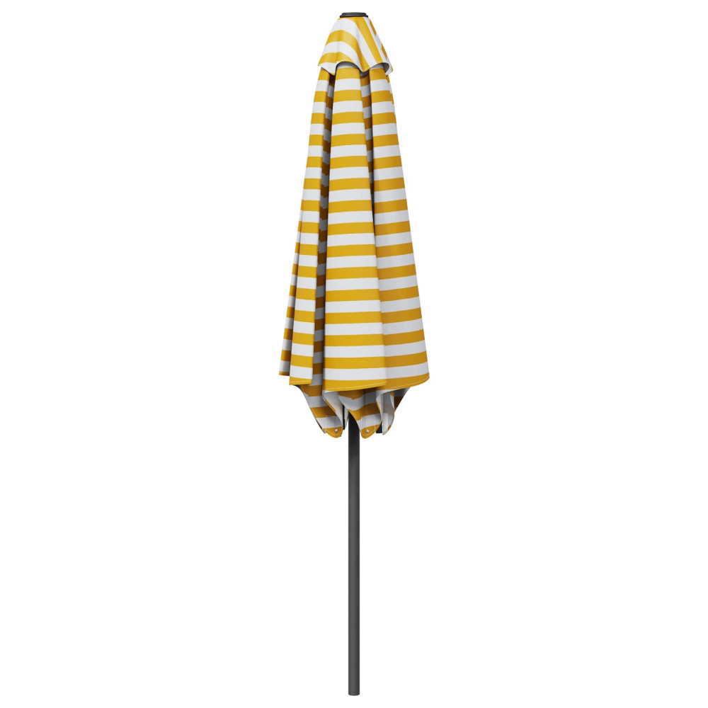 Produktbild för Trädgårdsparasol 300 x 300 cm Polyester Rektangulär Gul och Vit