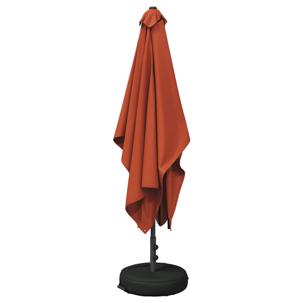 Produktbild för Trädgårdsparasol med Ställ 200 x 300 cm Polyester Rektangulär