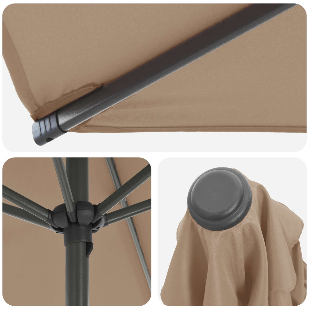 Produktbild för Trädgårdsparasol med Ställ 230 x 230 cm Polyester Rektangulär