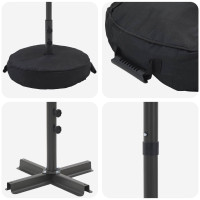 Produktbild för Trädgårdsparasol med Ställ 230 x 230 cm Polyester Rektangulär