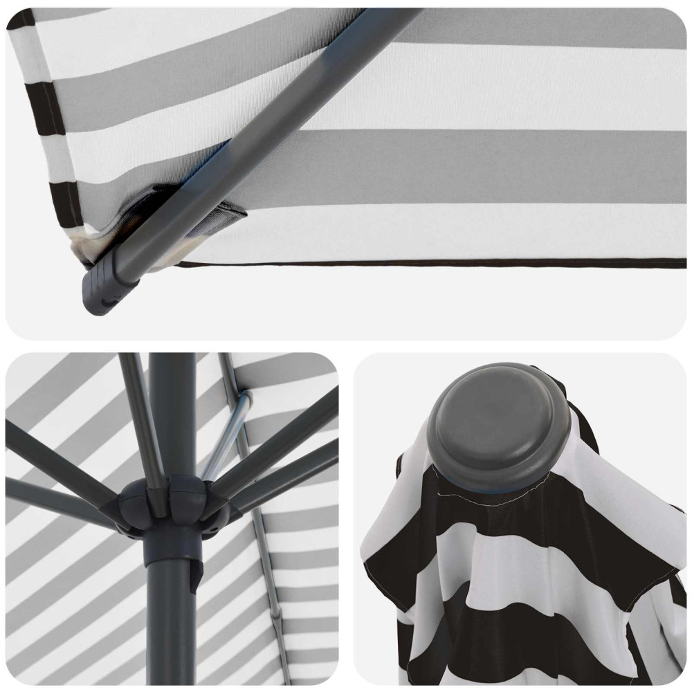 Produktbild för Trädgårdsparasol med Ställ 230 x 230 cm Polyester Rektangulär