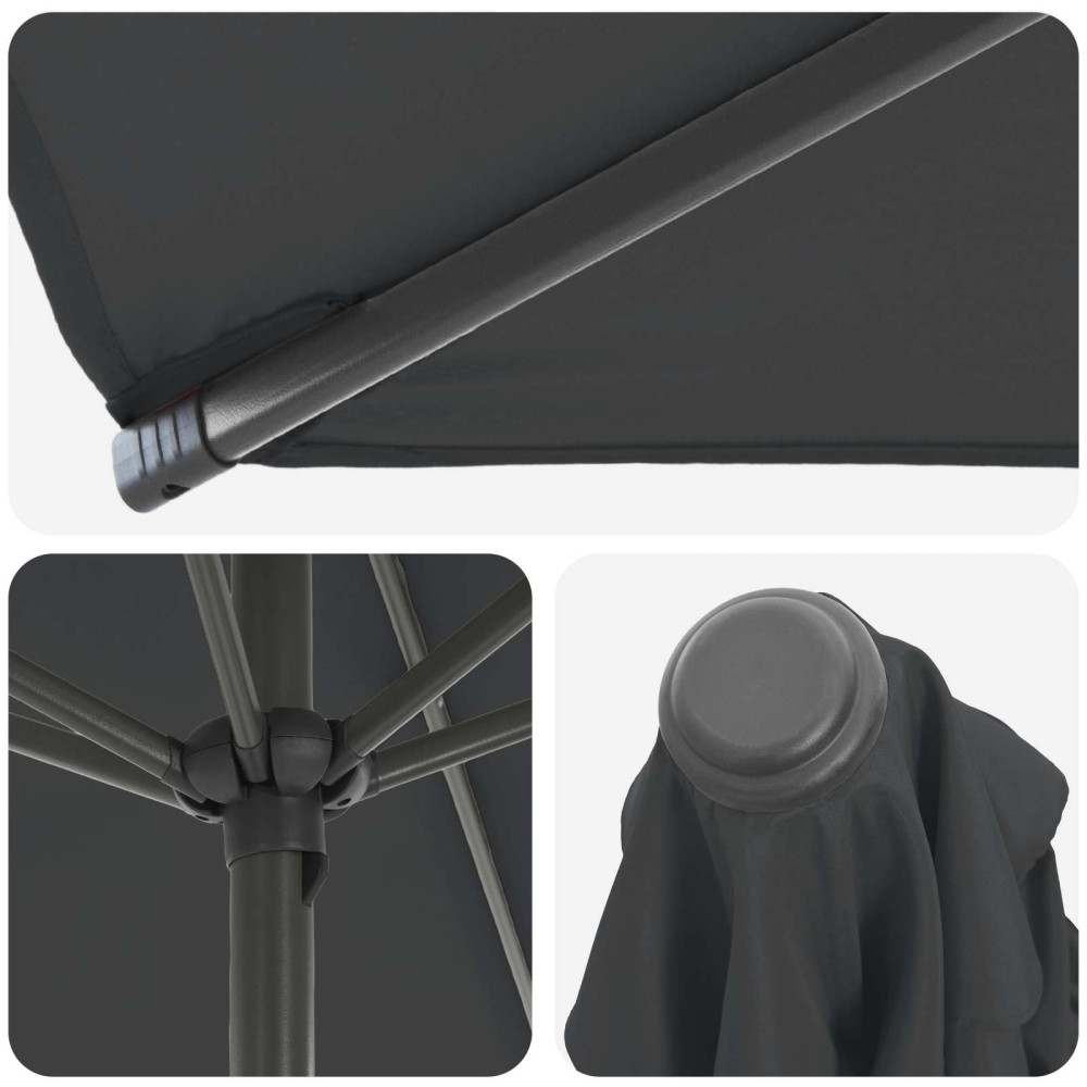 Produktbild för Trädgårdsparasol med Ställ 270 x 270 cm Polyester Rektangulär