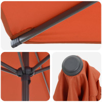 Produktbild för Trädgårdsparasol med Ställ 300 x 300 cm Polyester Rektangulär