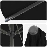 Produktbild för Trädgårdsparasol med Ställ 300 x 300 cm Polyester Rektangulär