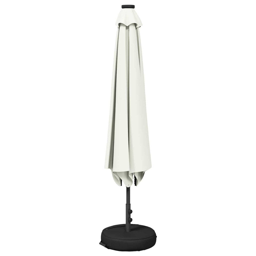 Produktbild för Trädgårdsparasol med LED-lampor och bas 200 x 300 cm Polyester