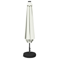 Produktbild för Trädgårdsparasol med LED-lampor och bas 200 x 300 cm Polyester