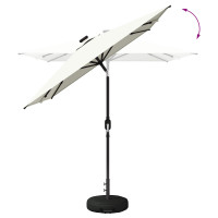 Produktbild för Trädgårdsparasol med LED-lampor och bas 200 x 300 cm Polyester