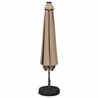 Produktbild för Trädgårdsparasol med LED-lampor och bas 200 x 300 cm Polyester