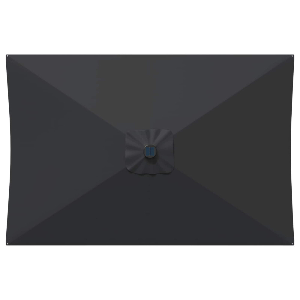 Produktbild för Trädgårdsparasol med LED-lampor och bas 200 x 300 cm Polyester