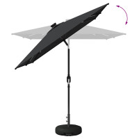 Produktbild för Trädgårdsparasol med LED-lampor och bas 200 x 300 cm Polyester