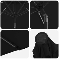 Produktbild för Trädgårdsparasol med LED-lampor och bas 200 x 300 cm Polyester