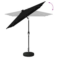 Produktbild för Trädgårdsparasol med LED-lampor och bas 200 x 300 cm Polyester