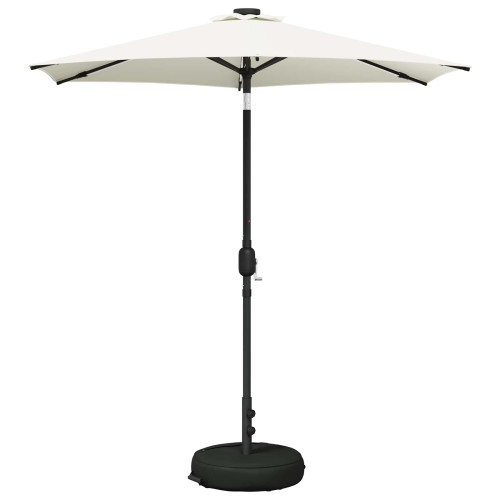 vidaXL Trädgårdsparasol med LED-lampor och bas 230 x 230 cm Polyester