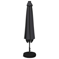 Produktbild för Trädgårdsparasol med LED-lampor och bas 230 x 230 cm Polyester
