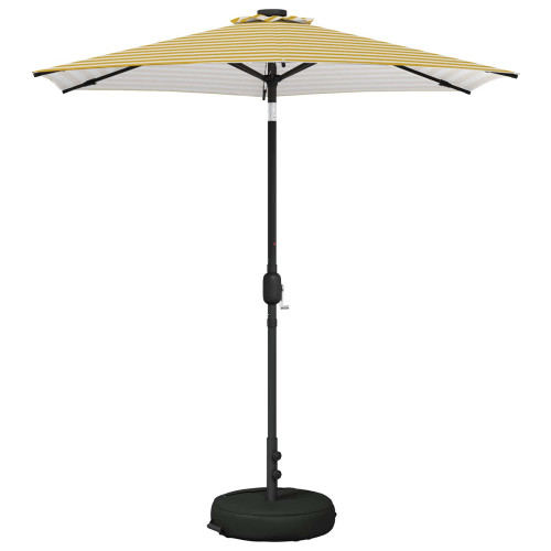 vidaXL Trädgårdsparasol med LED-lampor och bas 230 x 230 cm Polyester