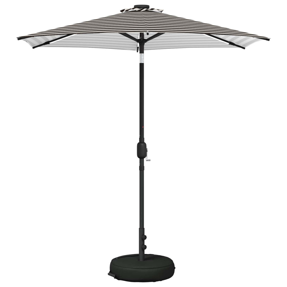 Produktbild för Trädgårdsparasol med LED-lampor och bas 230 x 230 cm Polyester