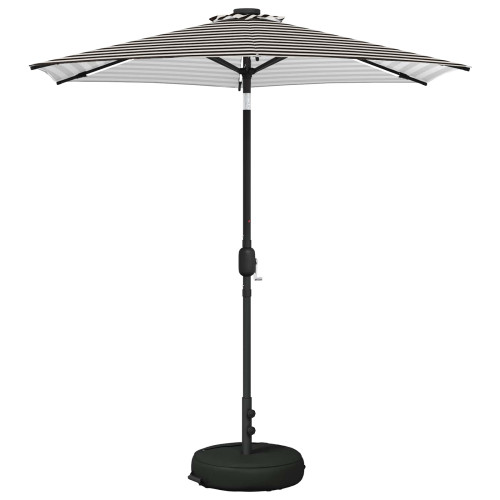 vidaXL Trädgårdsparasol med LED-lampor och bas 230 x 230 cm Polyester