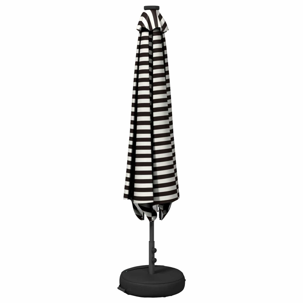 Produktbild för Trädgårdsparasol med LED-lampor och bas 230 x 230 cm Polyester