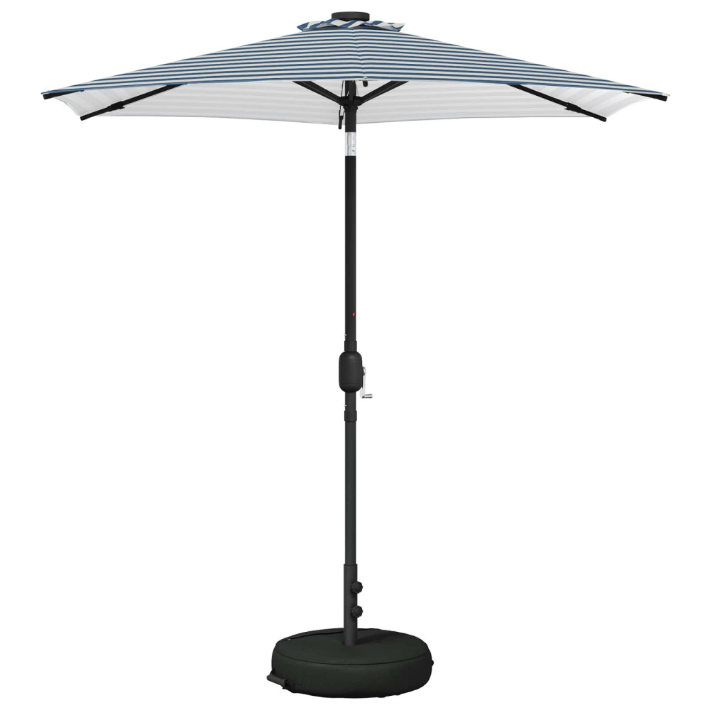 Produktbild för Trädgårdsparasol med LED-lampor och bas 230 x 230 cm Polyester