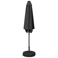 Produktbild för Trädgårdsparasol med LED-lampor och bas 270 x 270 cm Polyester