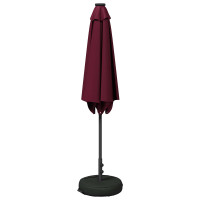 Produktbild för Trädgårdsparasol med LED-lampor och bas 270 x 270 cm Polyester