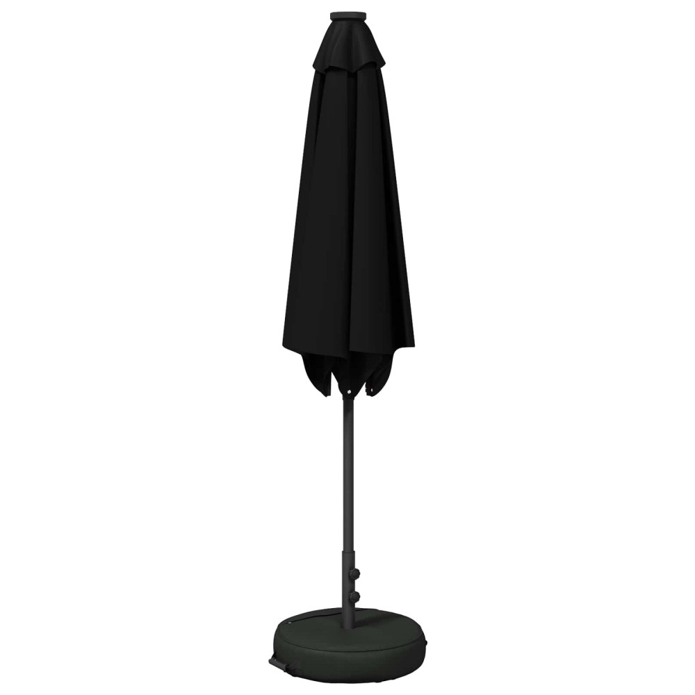 Produktbild för Trädgårdsparasol med LED-lampor och bas 270 x 270 cm Polyester