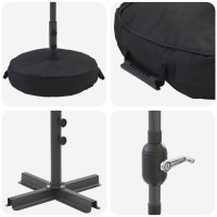 Produktbild för Trädgårdsparasol med LED-lampor och bas 270 x 270 cm Polyester