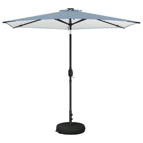 vidaXL Trädgårdsparasol med LED-lampor och bas 270 x 270 cm Polyester