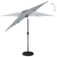 Produktbild för Trädgårdsparasol med LED-lampor och bas 270 x 270 cm Polyester